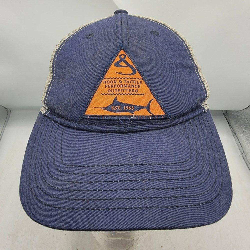 Hook And Tackle Adults Blue White Hat Cap Fishing Casual Comfort Outdoors
